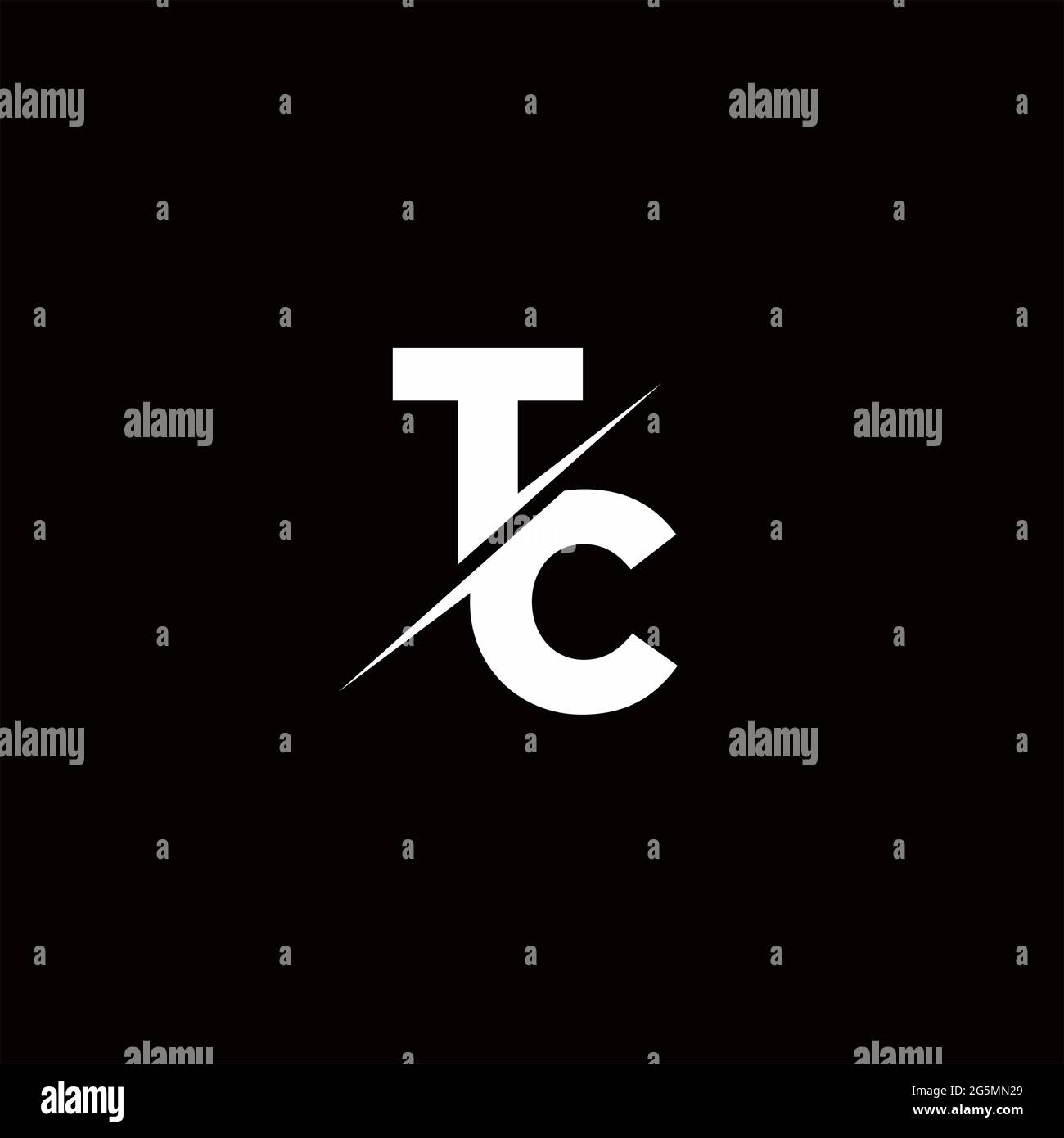 Logo Buchstabe Monogram Slash mit modernen Logo-Designs Vorlage auf schwarzem und weißem Hintergrund Stock Vektor