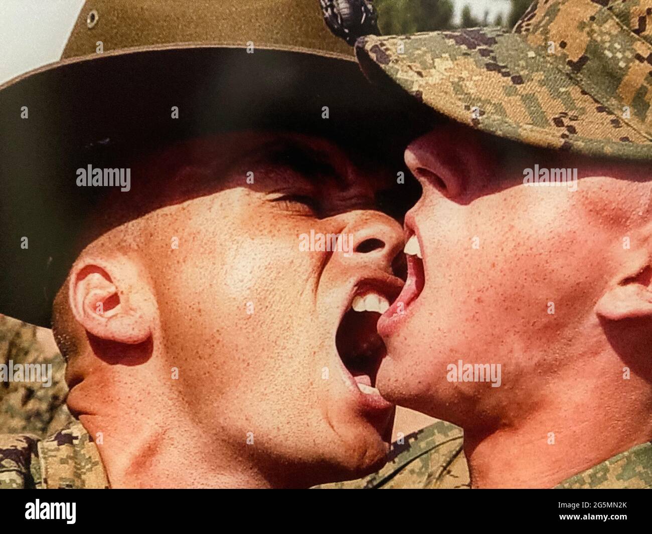 US-Marineinfanteristen bohren auf Parris Island, South Carolina Stockfoto