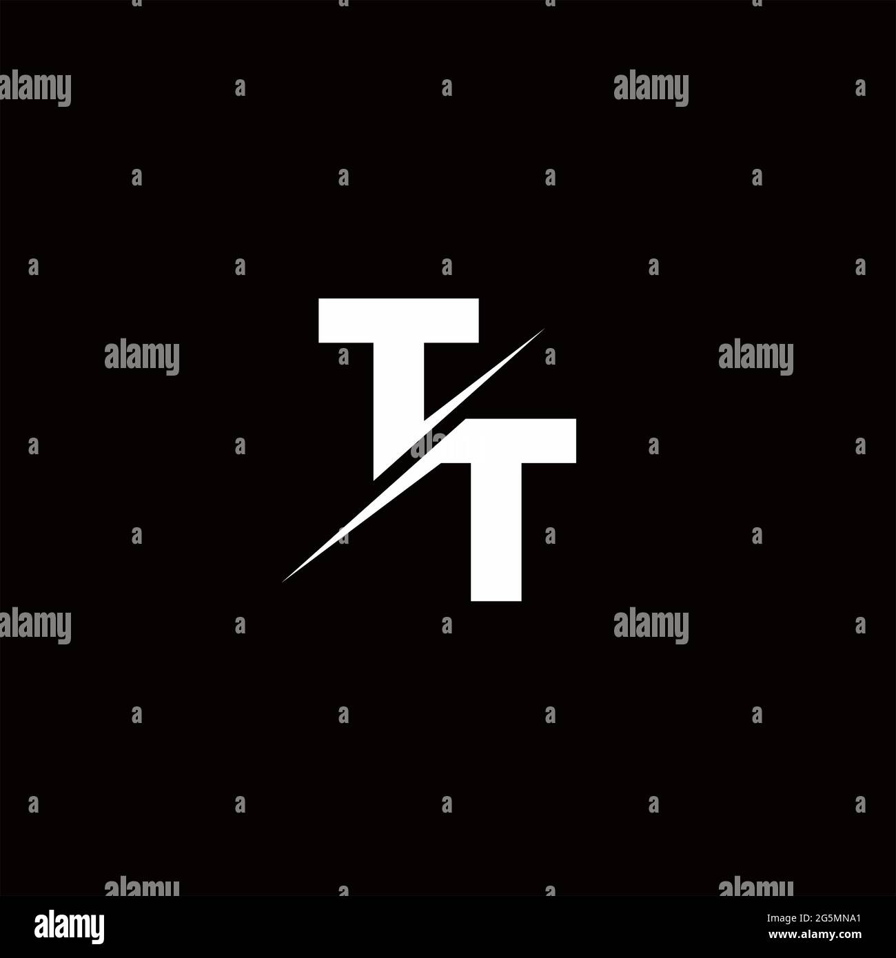 Logo Buchstabe Monogram Slash mit modernen Logo-Designs Vorlage auf schwarzem und weißem Hintergrund Stock Vektor