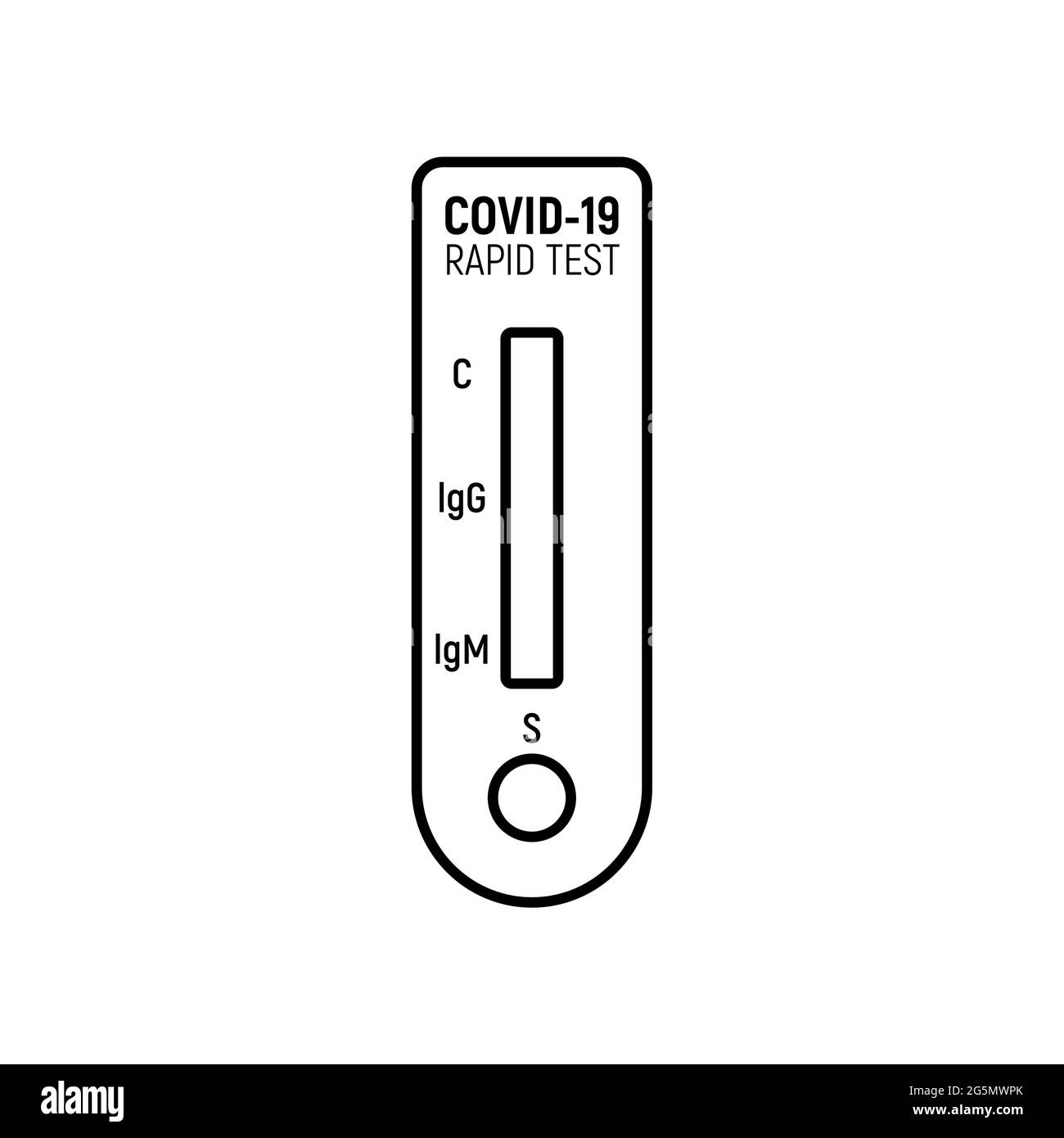 Covid-Antikörperkit für Schnelltests. Vektor-Symbol für PCR-Corona-Virus-Schnelltests Stock Vektor