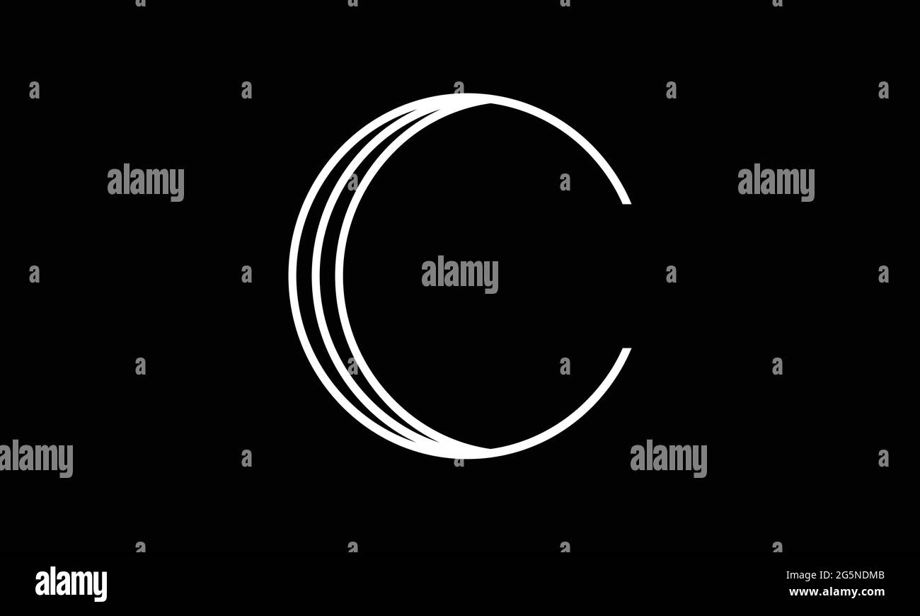 Kreatives C-Letter-Logo-Monogramm, parallele Linien linear stilvolles Design Stock Vektor