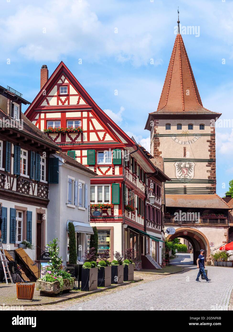 Altstadt und Obertorturm, Gengenbach, Ortenaukreis, Baden-Württemberg, Deutschland, Europa Stockfoto