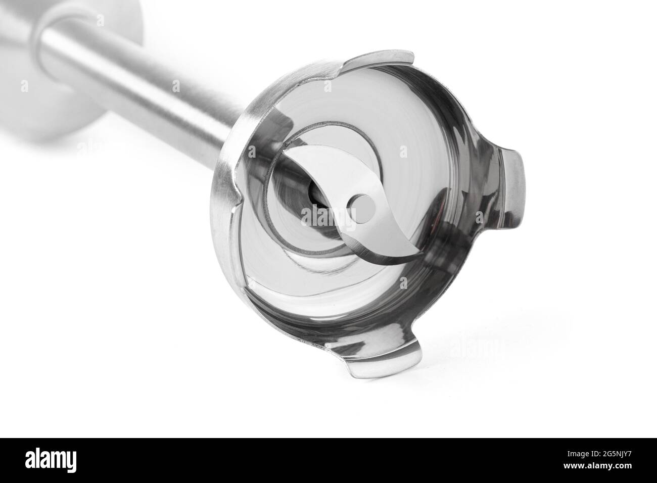 Stabmixer mit Tauchfunktion, Düsenmesser in Nahaufnahme Stockfoto