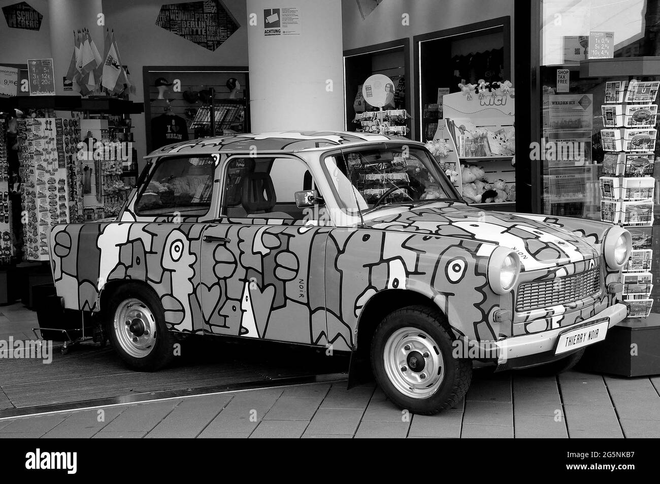 Berlin /Deutschland/06 März 219 -Ostdeutschland der berühmteste Auto-Trabant-Laden in der DDR in Grman Canpital Deutschland. (Foto..Fran Stockfoto