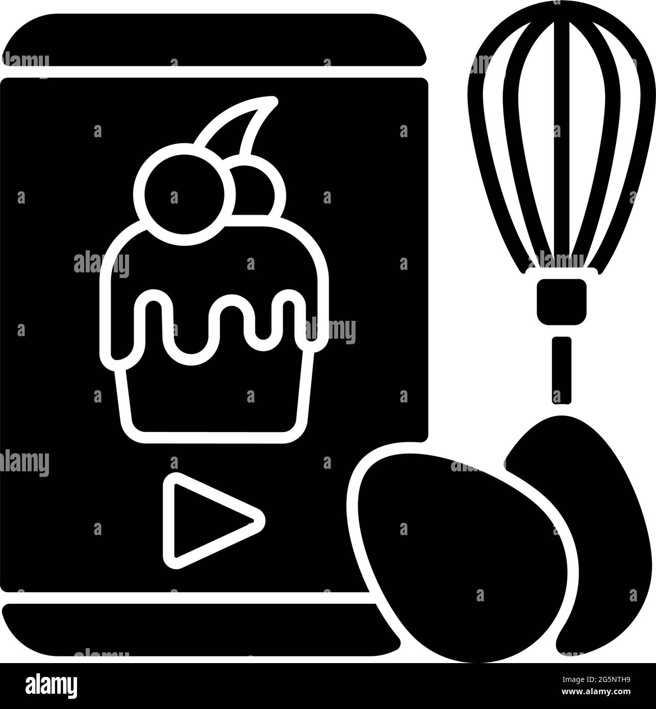 Garvideo schwarzes Glyphen-Symbol Stock Vektor