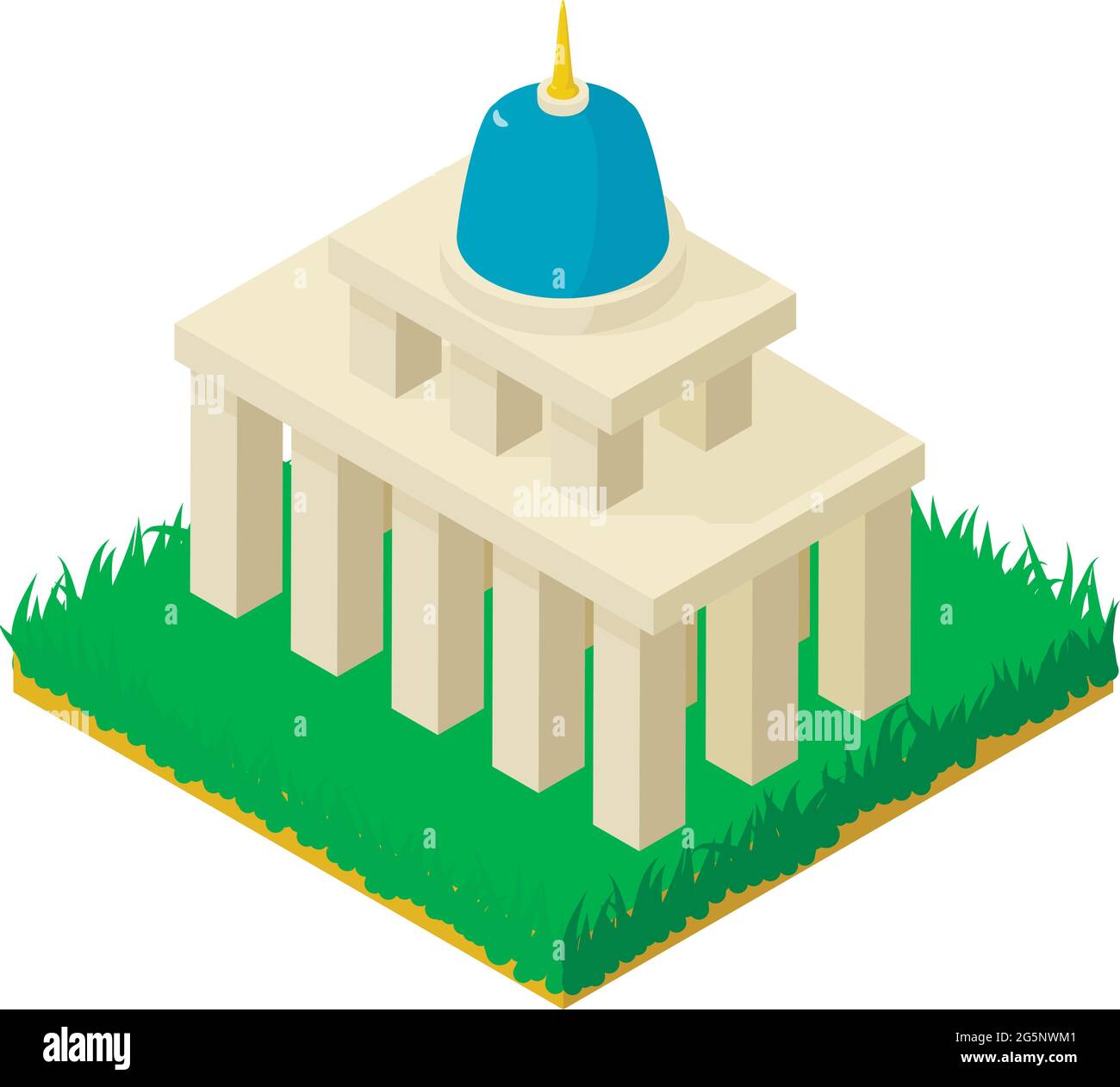 Isometrischer Vektor für Legislaturbuilding-Symbole. Verwaltungsgebäude. Wahrzeichen Stock Vektor