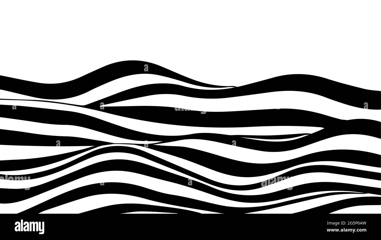 Vektor optische Illusion mit schwarzen und weißen Linien. Stock Vektor