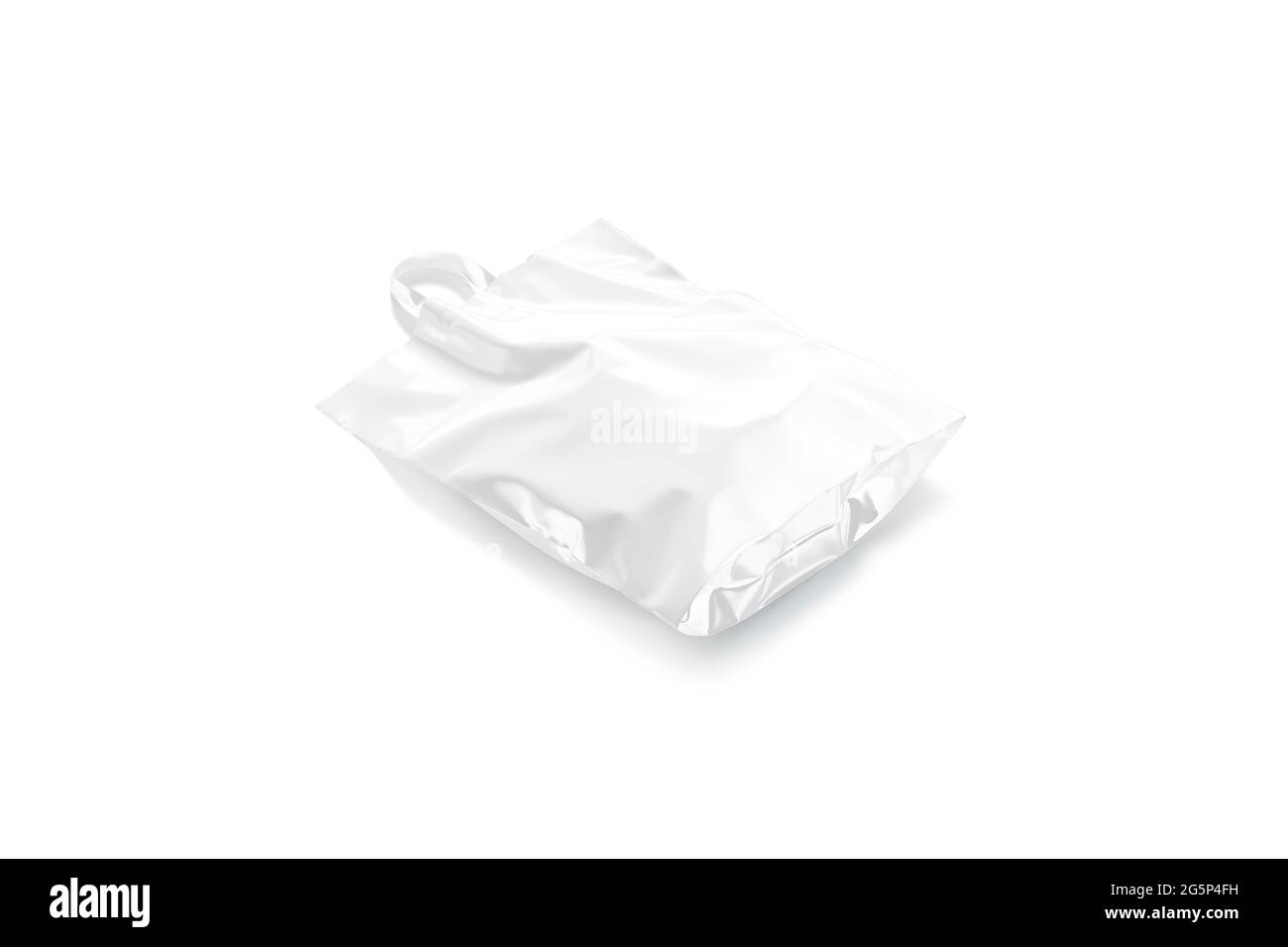 Blank weißer Vollschlaufe Griff Plastiktüte Mockup, Seitenansicht Stockfoto