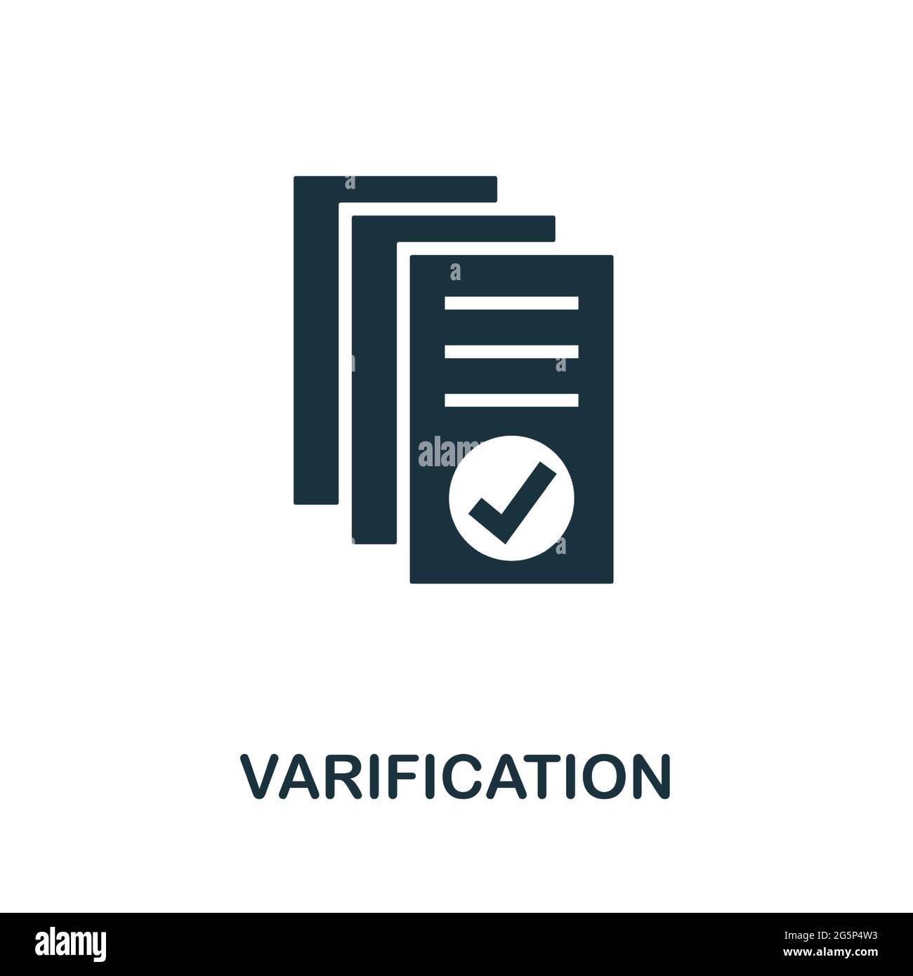 Varifikationssymbol. Einfaches kreatives Element. Gefülltes monochromes Varifikationssymbol für Vorlagen, Infografiken und Banner Stock Vektor