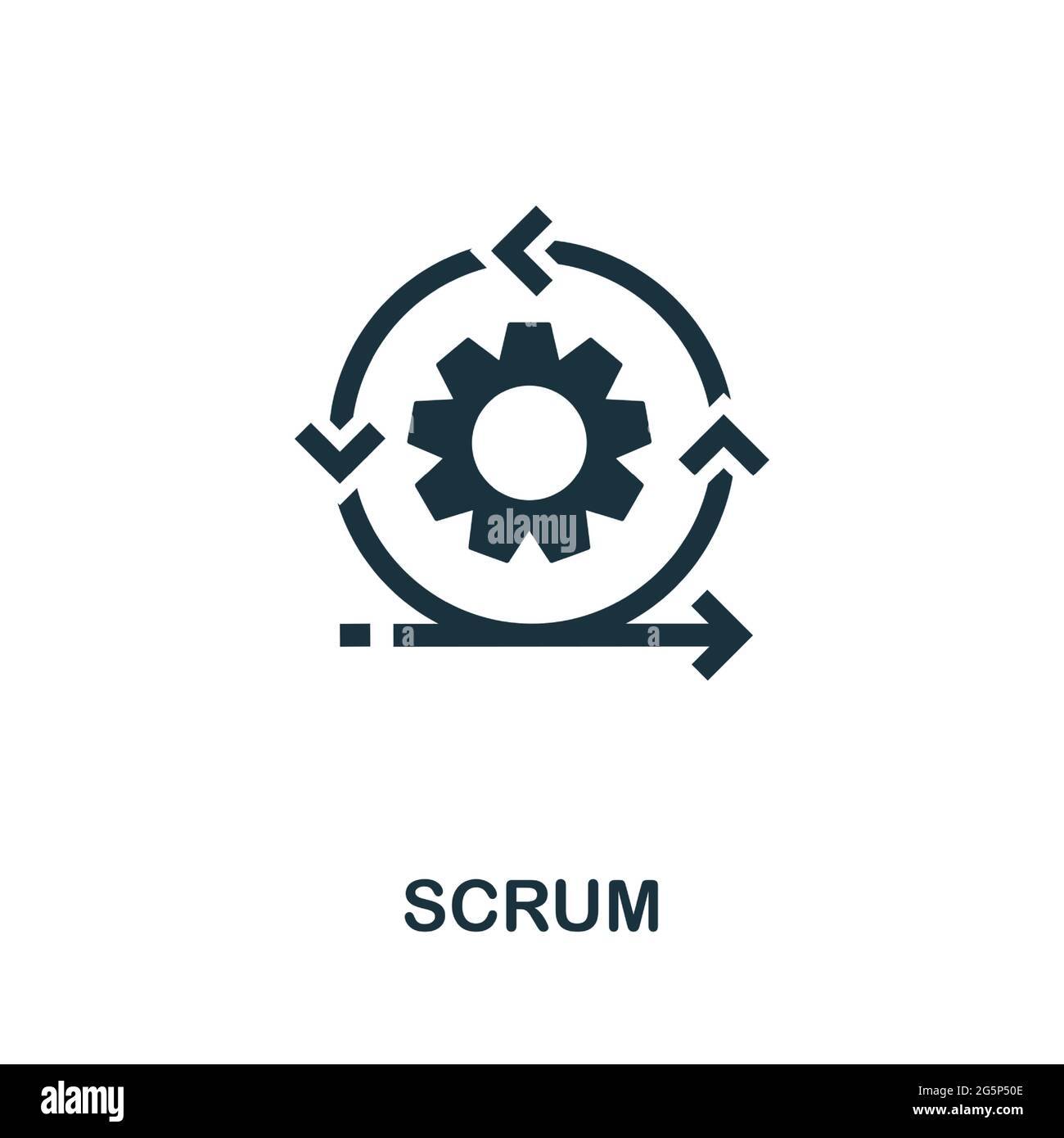 Scrum-Symbol. Einfaches kreatives Element. Gefülltes monochromes Scrum-Symbol für Vorlagen, Infografiken und Banner Stock Vektor
