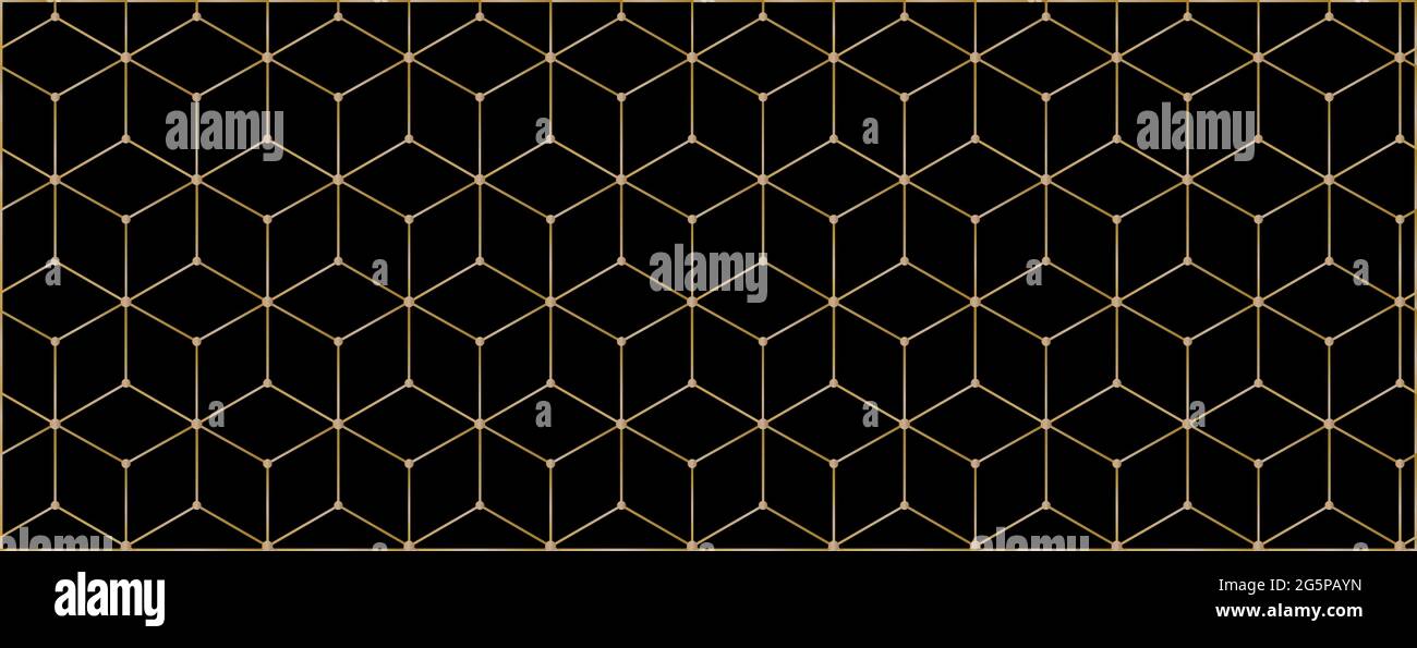Abstrakter geometrischer Hintergrund, Vektorgrafik. Sechskantlinien-Muster für Banner oder Cover. Wabenwürfel Formen Mosaik Stock Vektor