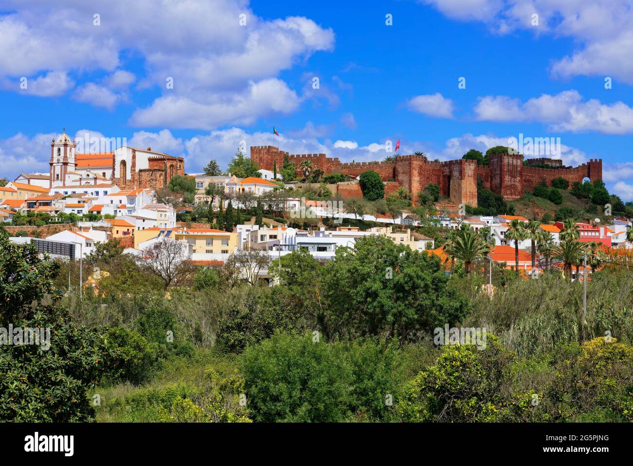 Festung und Kirche Silves, Silves, Algarve, Portugal Stockfoto