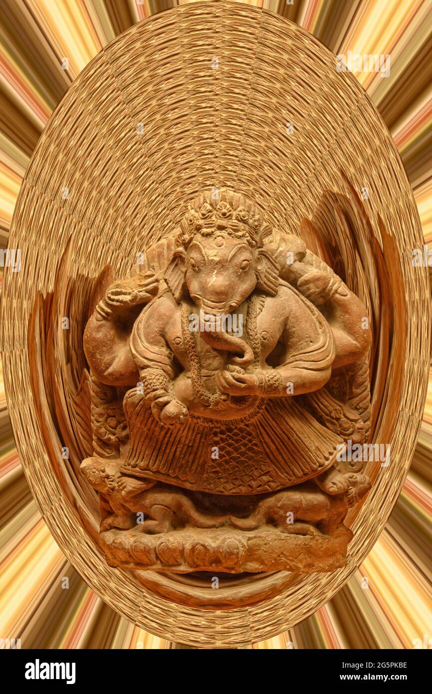 Ganesha-Gottesstatue, 17. Jahrhundert, Kathmandu, Nepal Stockfoto