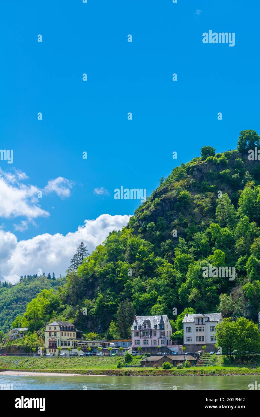 St. Goar, Oberes Mittelrheintal, UNESCO-Weltkulturerbe, Rheineland-Pfalz Deutschland Stockfoto