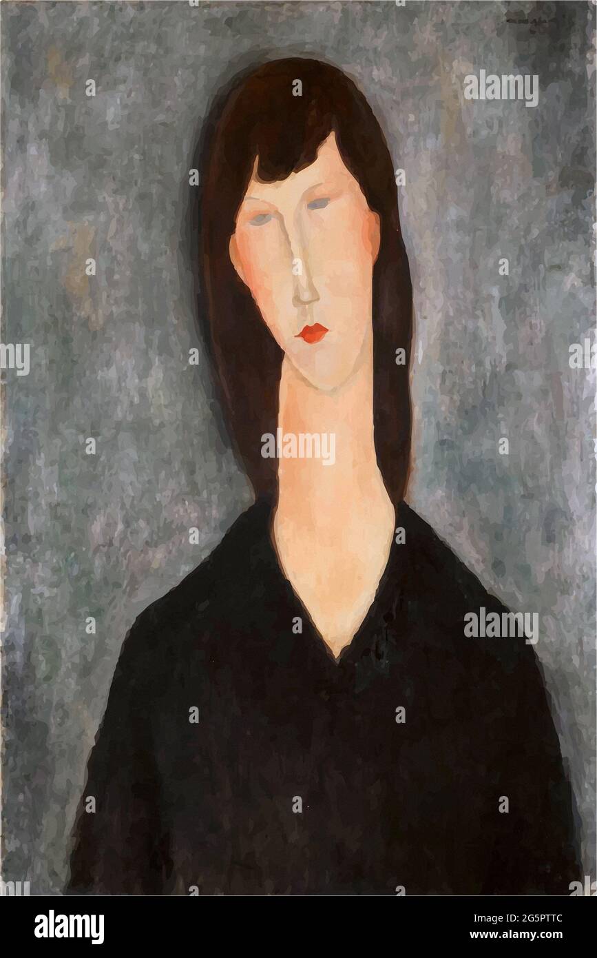 Digital veränderte die weibliche Büste von Amedeo Modigliani 1919. Museum Nacional De Bellas Artes in Buenos Aires, Argentinien Stockfoto