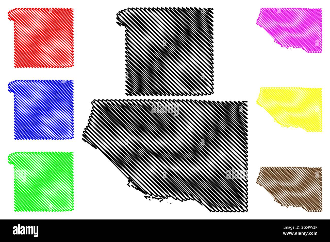 Pierce und Monroe County, State of Wisconsin (US County, United States of America, US) Karte Vektorgrafik, Skizze Skizze Karte Stock Vektor