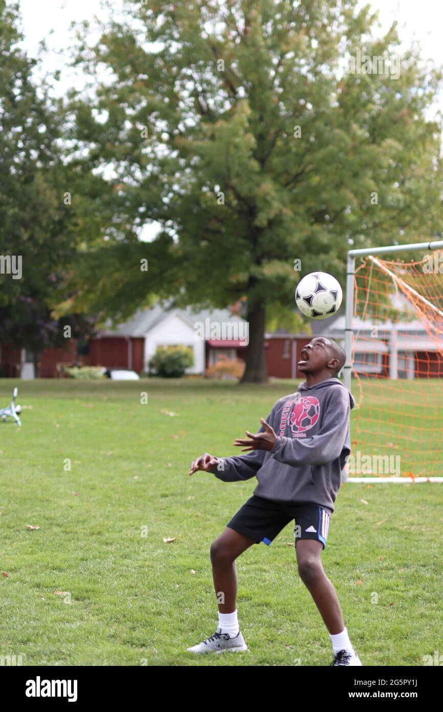 Fußball lieben Engagement Fitness Stockfoto