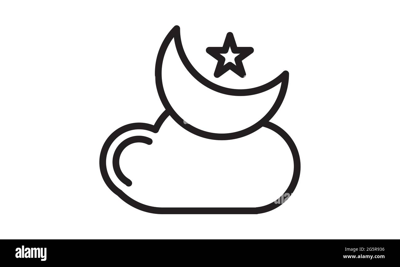 Symbol „bewölkte Nacht“. Eines der Sammlungssymbole für Websites, Webdesign, mobile App auf weißem Hintergrund Stock Vektor