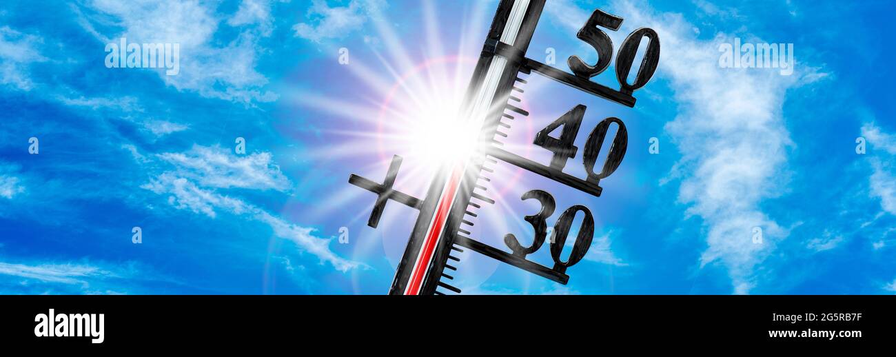 Hitze im Sommer mit hoher Temperatur und Wassermangel Stockfoto
