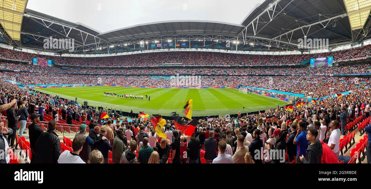 London, Großbritannien, 29. Juni 2021, EURO 2020, Europameisterschaft 2020, Runde der 16 eng, England - GER, Deutschland vúbersicht WEMBLEY Stadium, mit der Besetzung der Teams Credit: dpa/Alamy Live News Stockfoto