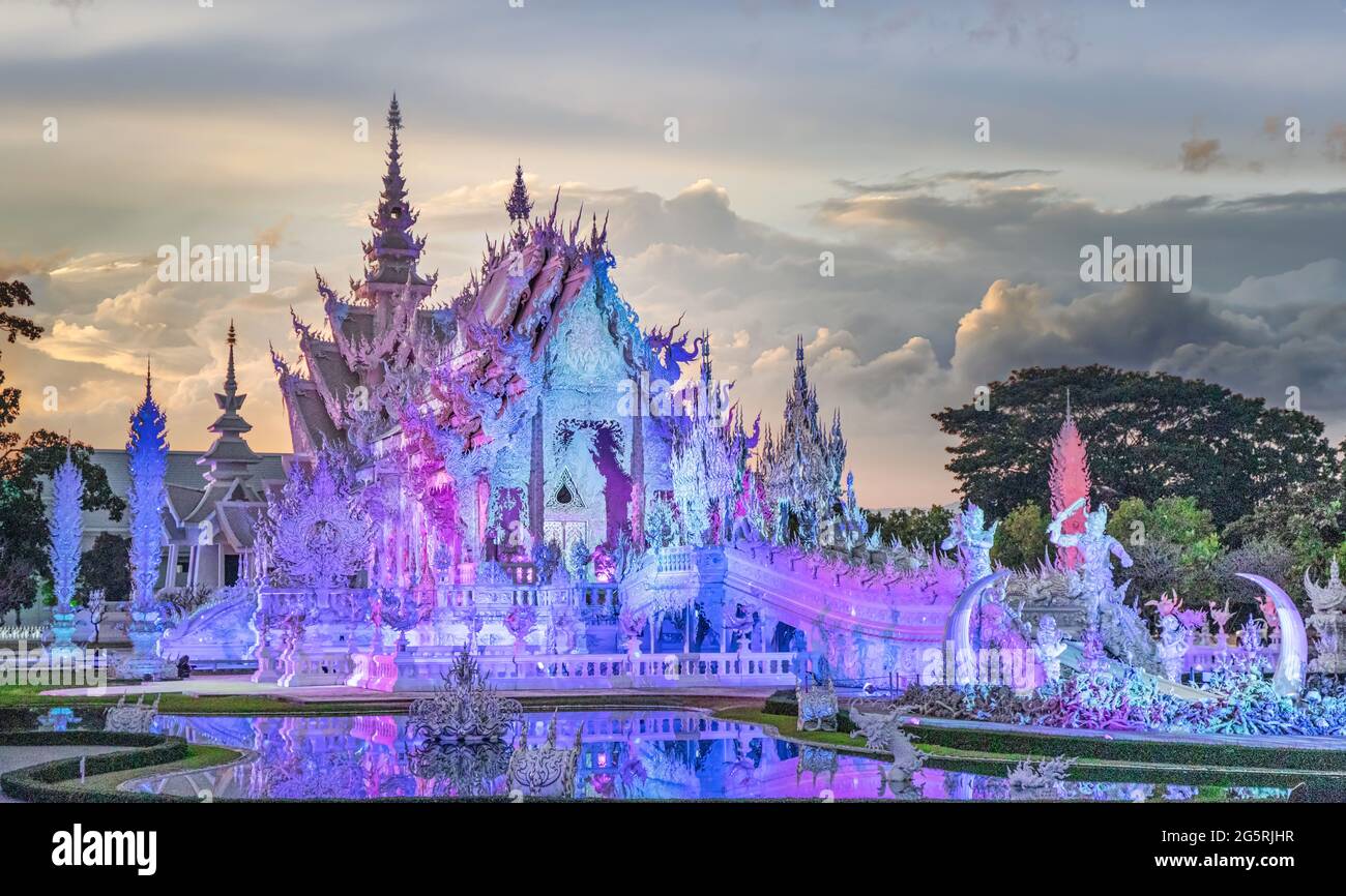 Thailand, Chiang Rai City, Wat Rong Khun Tempel Stockfoto