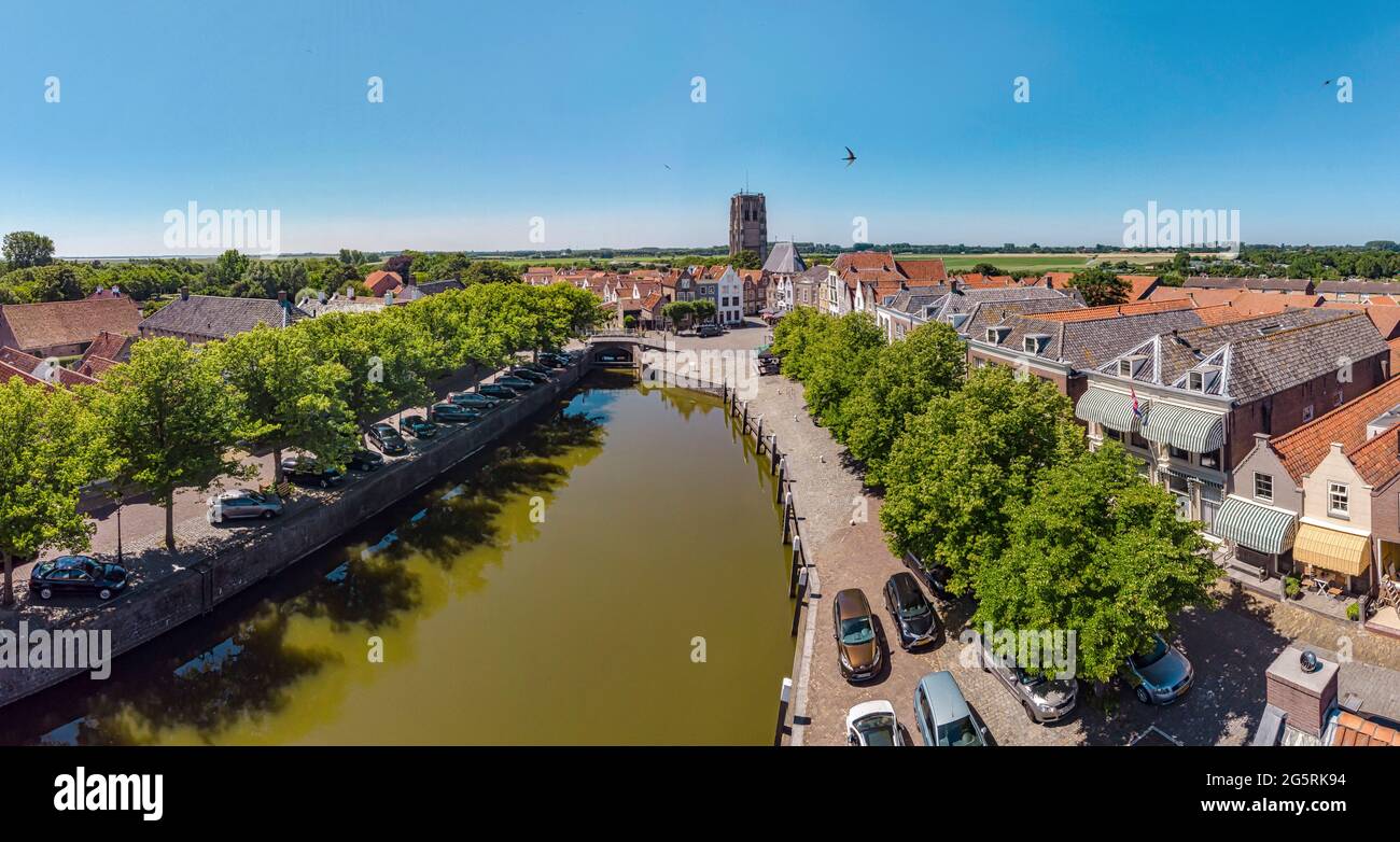Der Hafen mit dem Glockenturm auch Leuchtturm Stockfoto