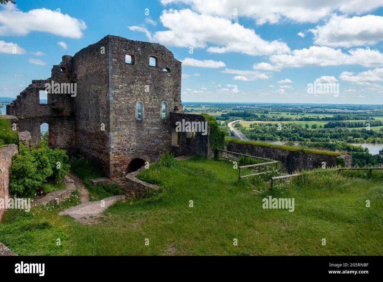 Burg Donaustauf Burgruine, Bezirk Landkreis Regensburg, Oberpfalz, Bayern, Deutschland, Europa Stockfoto