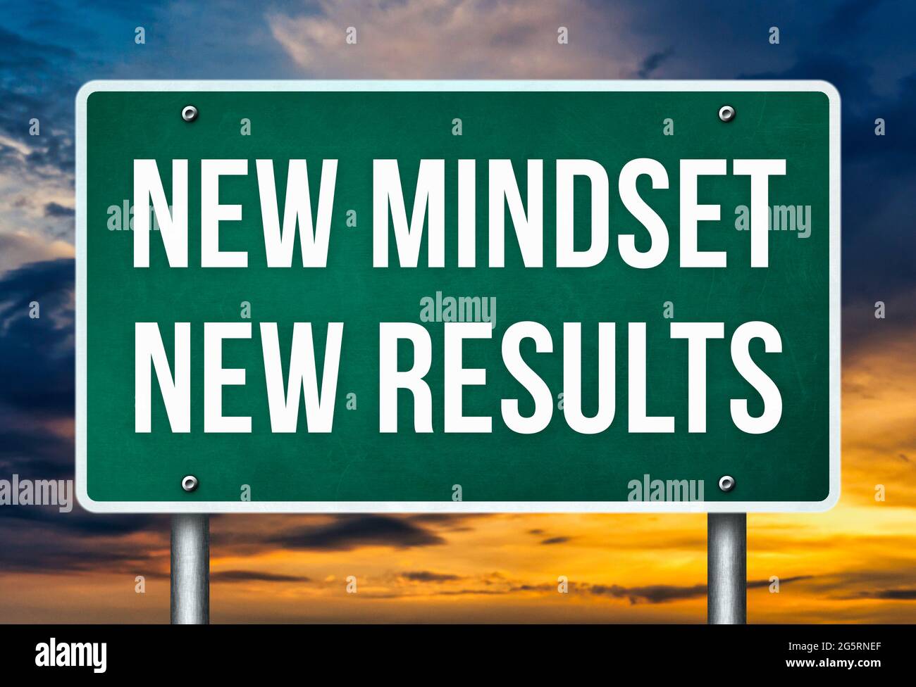 Neue Denkweise - Neue Ergebnisse Stockfoto
