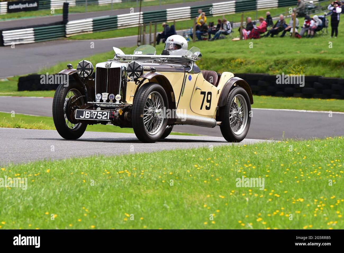 Andy King, MG PB Cream Cracker, Triple-M Register Race for Pre-war MG’s, VSCC, Shuttleworth Nuffield und Len Thompson Trophies Race Meeting, Cadwell P Stockfoto