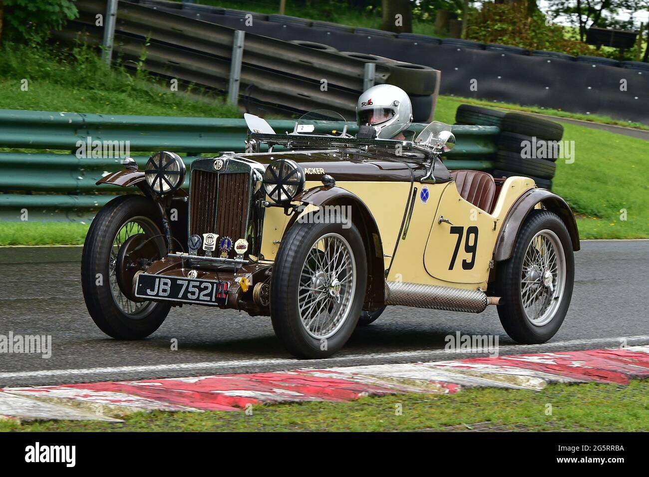 Andy King, MG PB Cream Cracker, Triple-M Register Race for Pre-war MG’s, VSCC, Shuttleworth Nuffield und Len Thompson Trophies Race Meeting, Cadwell P Stockfoto