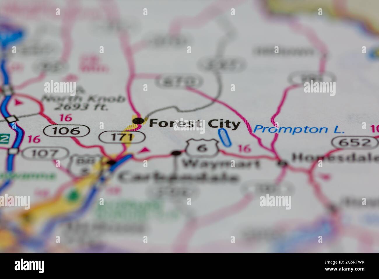 Forest City Pennsylvania USA wird auf einer Geografie- oder Straßenkarte angezeigt Stockfoto