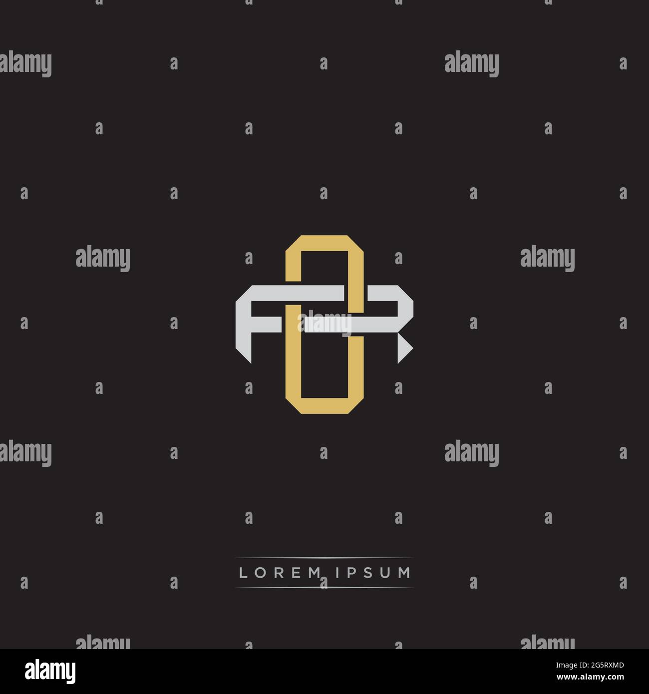 Initial Letter Overlapping Interlock Logo Monogramm Linie Art Stil auf schwarzem Hintergrund Vorlage isoliert Stock Vektor