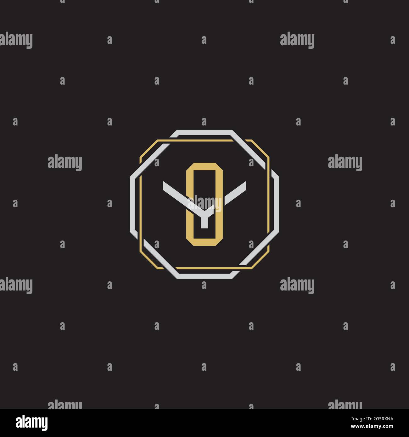 Initial Letter Overlapping Interlock Logo Monogramm Linie Art Stil auf schwarzem Hintergrund Vorlage isoliert Stock Vektor