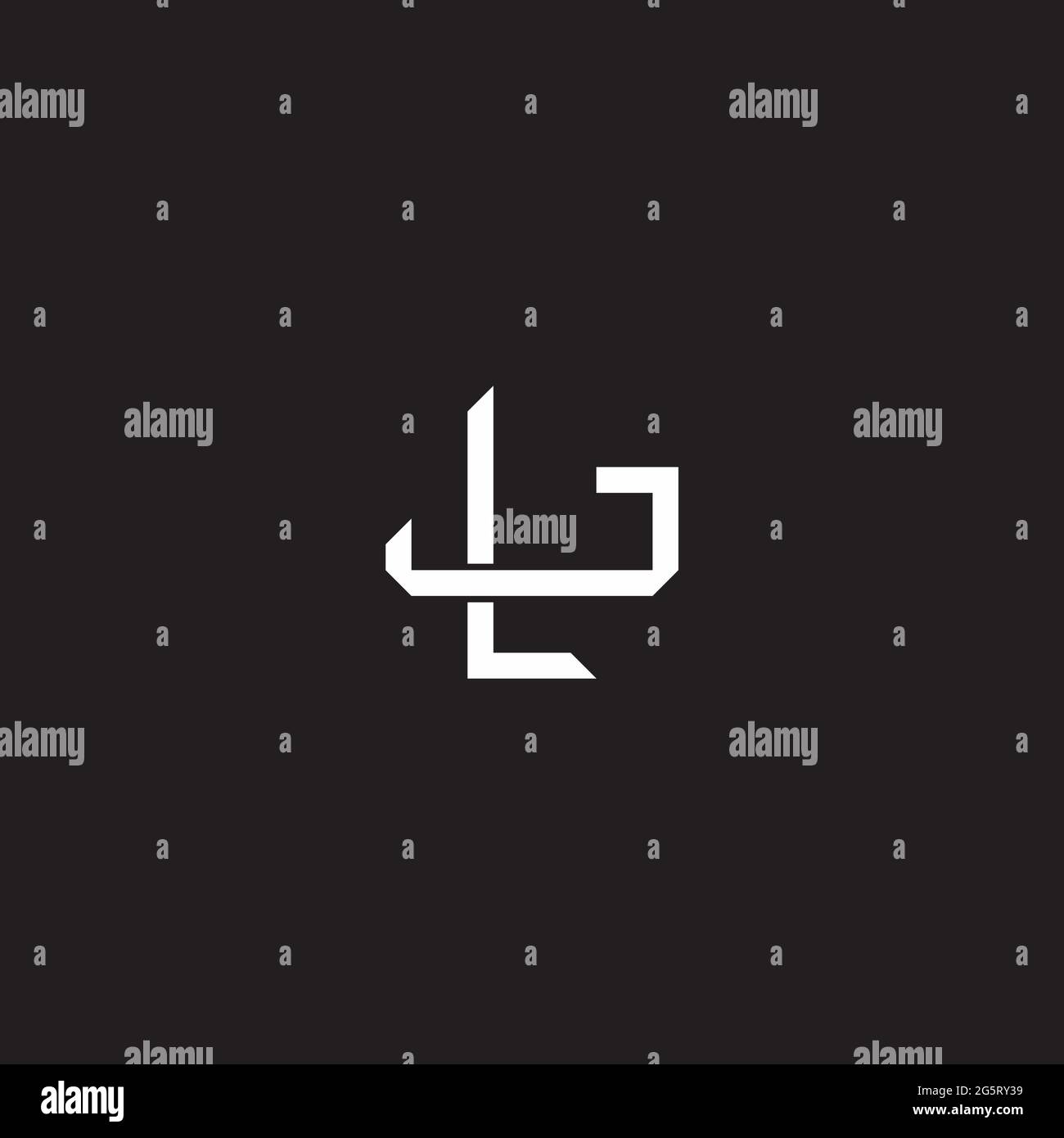 Initial Letter Overlapping Interlock Logo Monogramm Linie Art Stil auf schwarzem Hintergrund Vorlage isoliert Stock Vektor