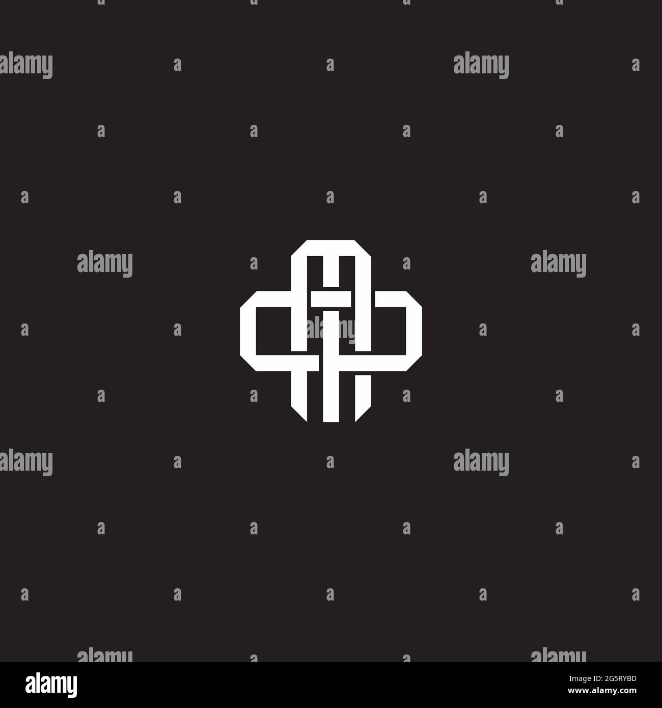 Initial Letter Overlapping Interlock Logo Monogramm Linie Art Stil auf schwarzem Hintergrund Vorlage isoliert Stock Vektor