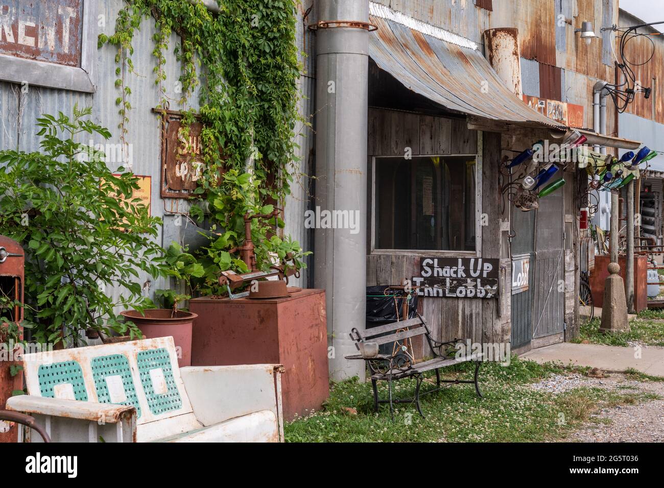 Shack Up Inn Hotel einzigartige Unterkunft in Clarksdale, Mississippi, USA. Stockfoto