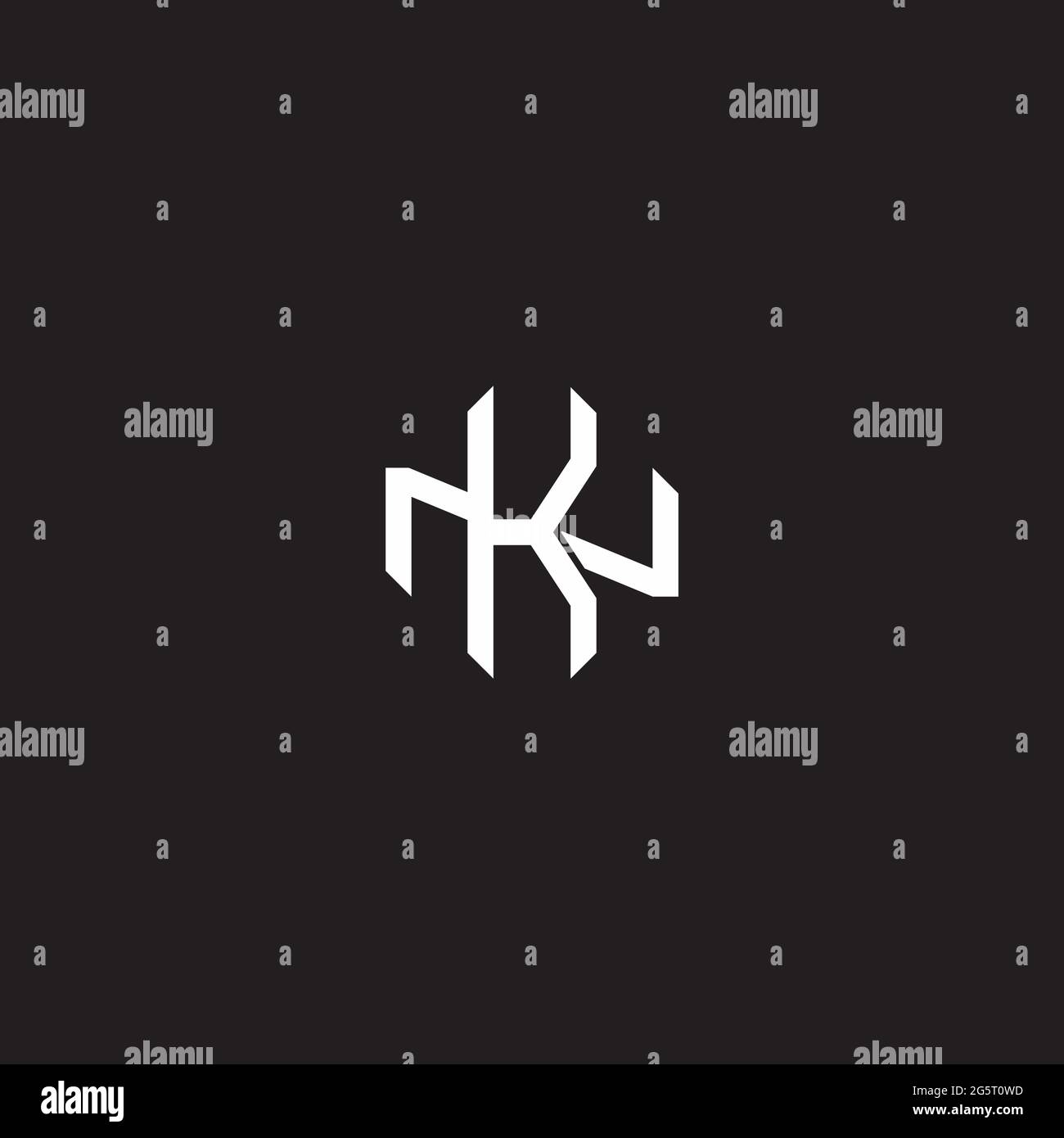 Initial Letter Overlapping Interlock Logo Monogramm Linie Art Stil auf schwarzem Hintergrund Vorlage isoliert Stock Vektor