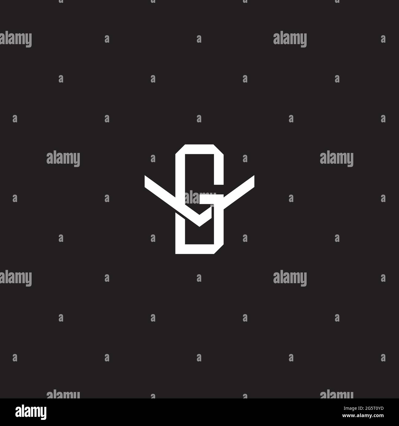 Initial Letter Overlapping Interlock Logo Monogramm Linie Art Stil auf schwarzem Hintergrund Vorlage isoliert Stock Vektor