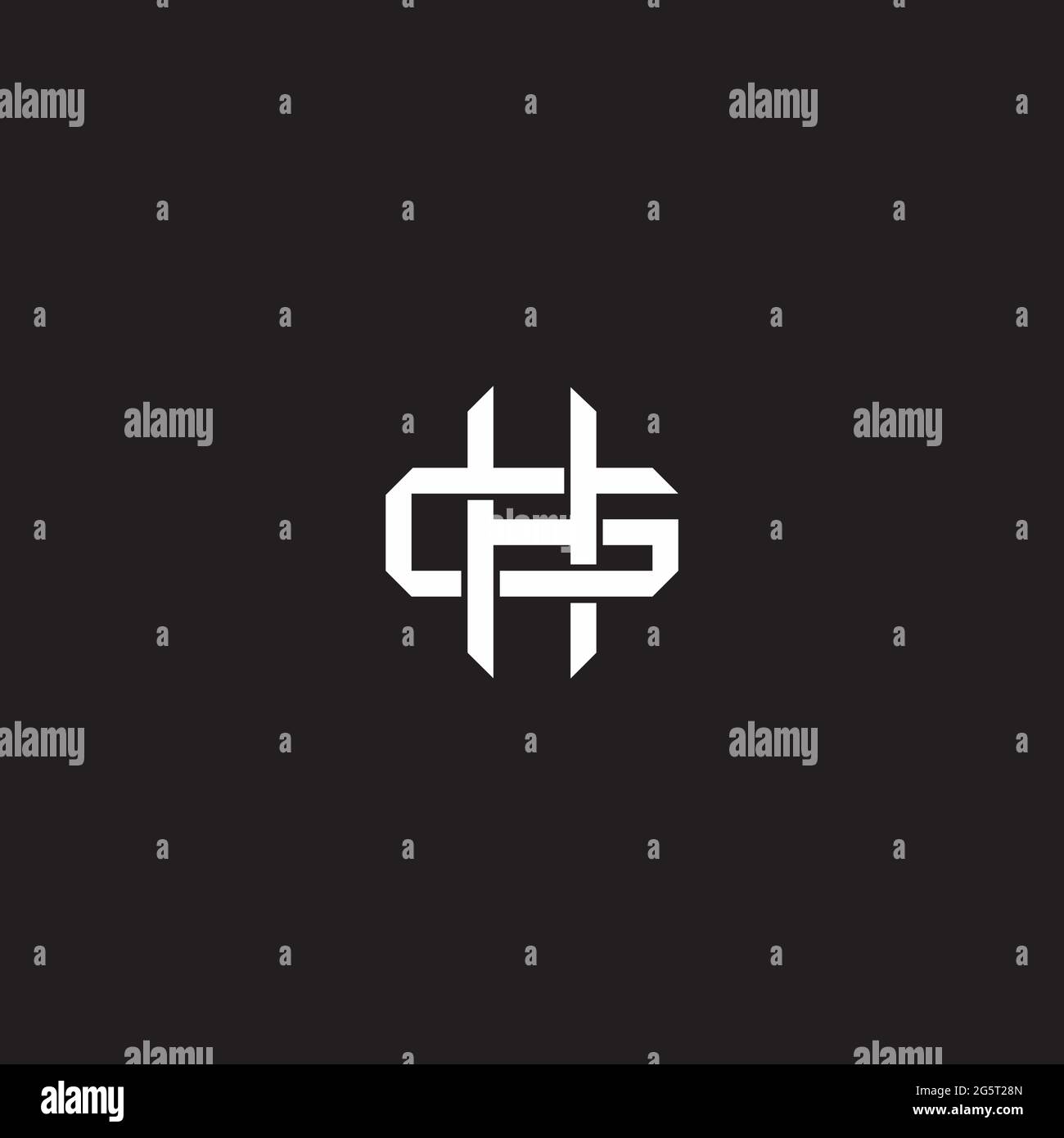 Initial Letter Overlapping Interlock Logo Monogramm Linie Art Stil auf schwarzem Hintergrund Vorlage isoliert Stock Vektor