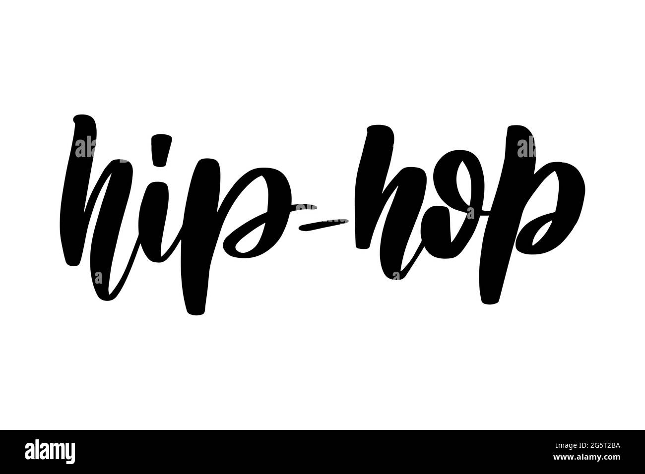 Hip-Hop. Handgeschriebene Schrifttypografie. Vektor Stock Vektor