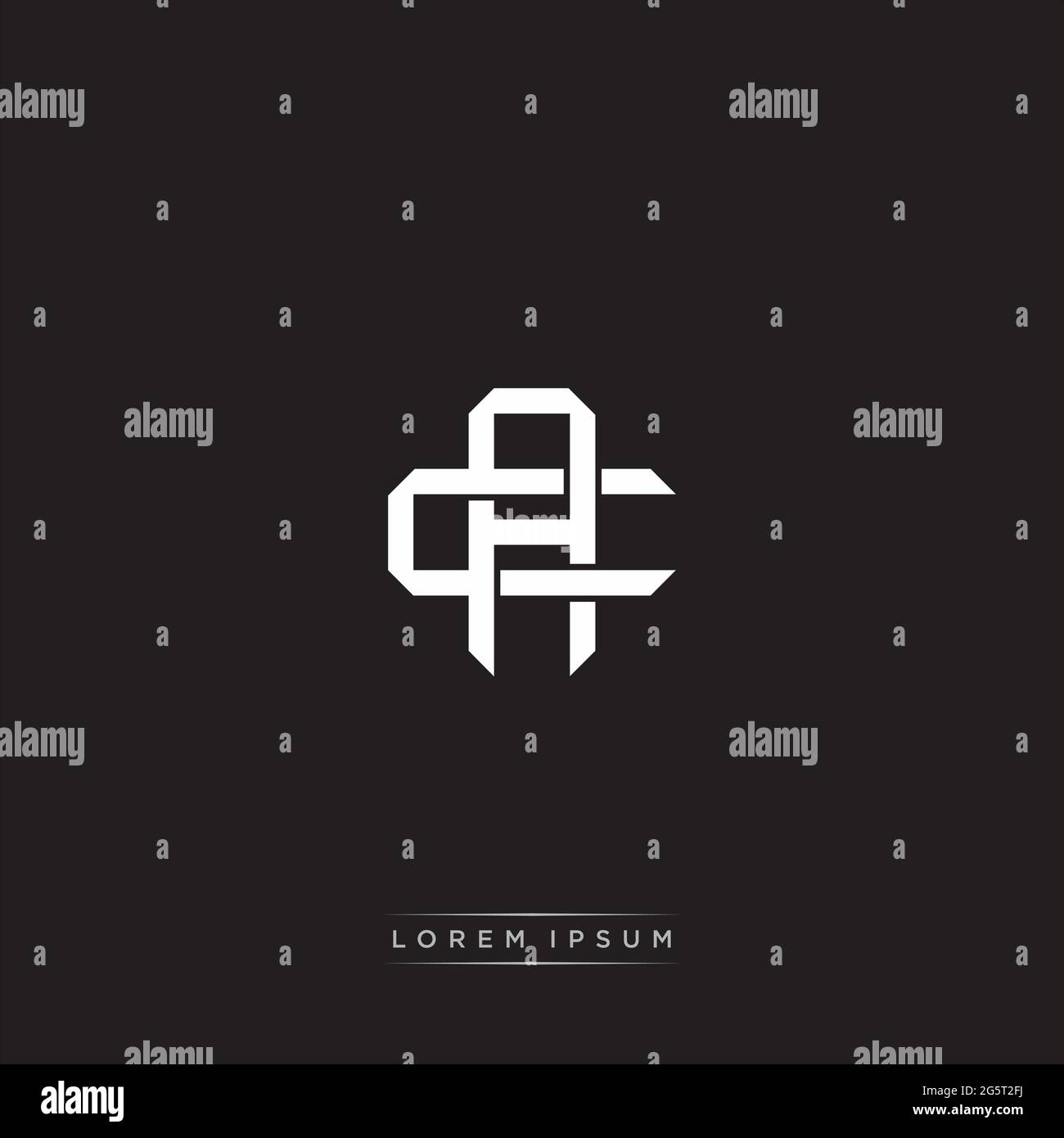 Initial Letter Overlapping Interlock Logo Monogramm Linie Art Stil auf schwarzem Hintergrund Vorlage isoliert Stock Vektor