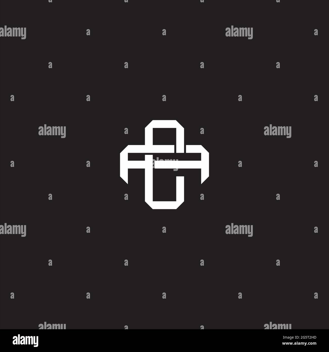 Initial Letter Overlapping Interlock Logo Monogramm Linie Art Stil auf schwarzem Hintergrund Vorlage isoliert Stock Vektor