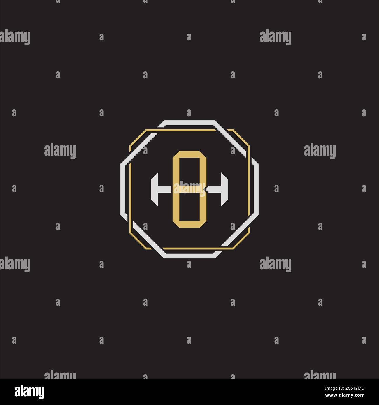 Initial Letter Overlapping Interlock Logo Monogramm Linie Art Stil auf schwarzem Hintergrund Vorlage isoliert Stock Vektor