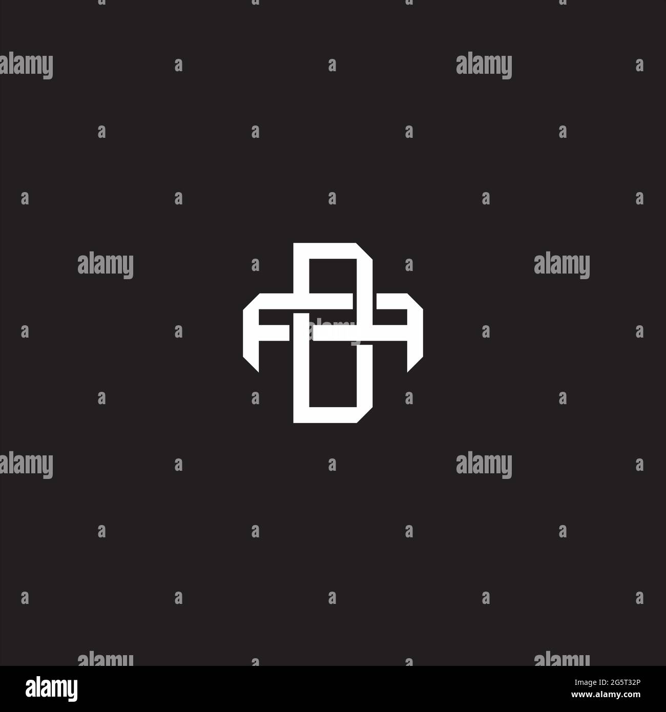 Initial Letter Overlapping Interlock Logo Monogramm Linie Art Stil auf schwarzem Hintergrund Vorlage isoliert Stock Vektor