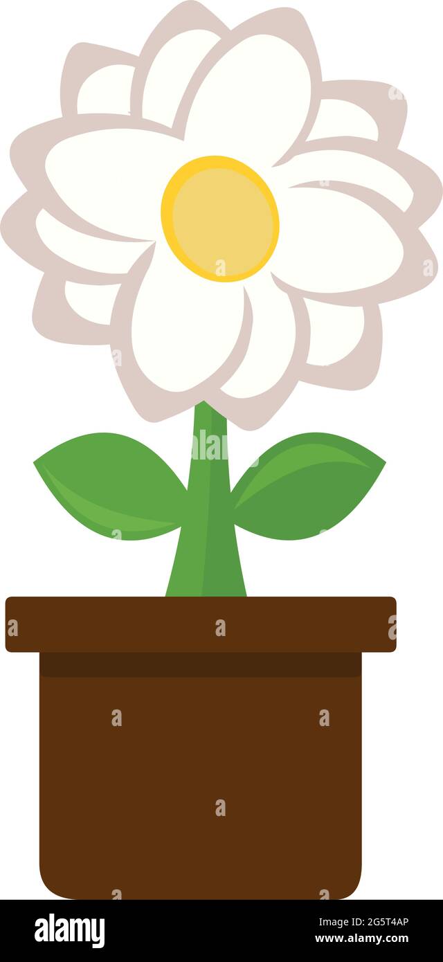 Vektor-Emoticon Illustration einer Pflanze mit einer Blume in einem Topf Stock Vektor