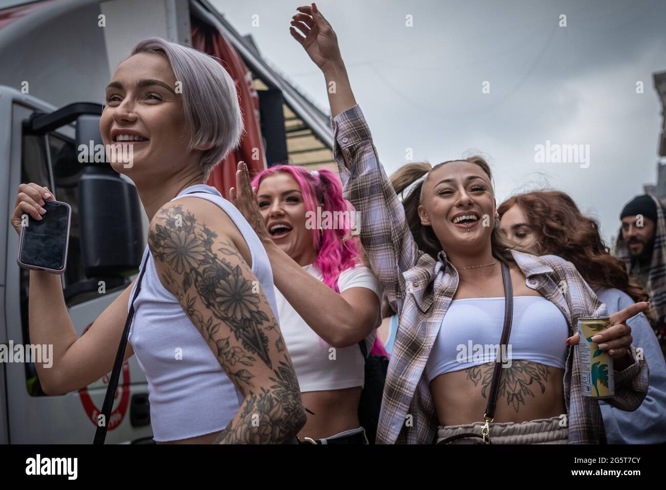 Freedom to Dance marschiert zur Unterstützung des britischen Nachtlebens und der Live-Event-Branche, während der Sektor angesichts der anhaltenden Beschränkungen ums Überleben kämpft. Stockfoto