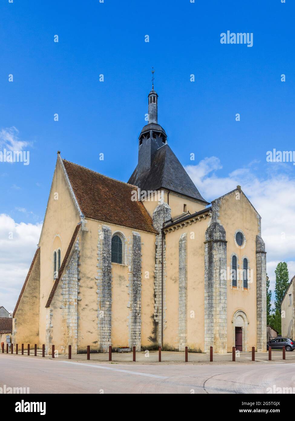 Abteikirche in Méobecq, Indre (36), Frankreich. Stockfoto