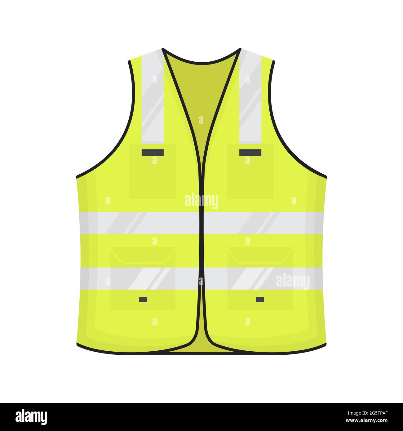 Reflektierende Sicherheitsweste Symbol Zeichen flach Stil Design Vektor Illustration. Stock Vektor