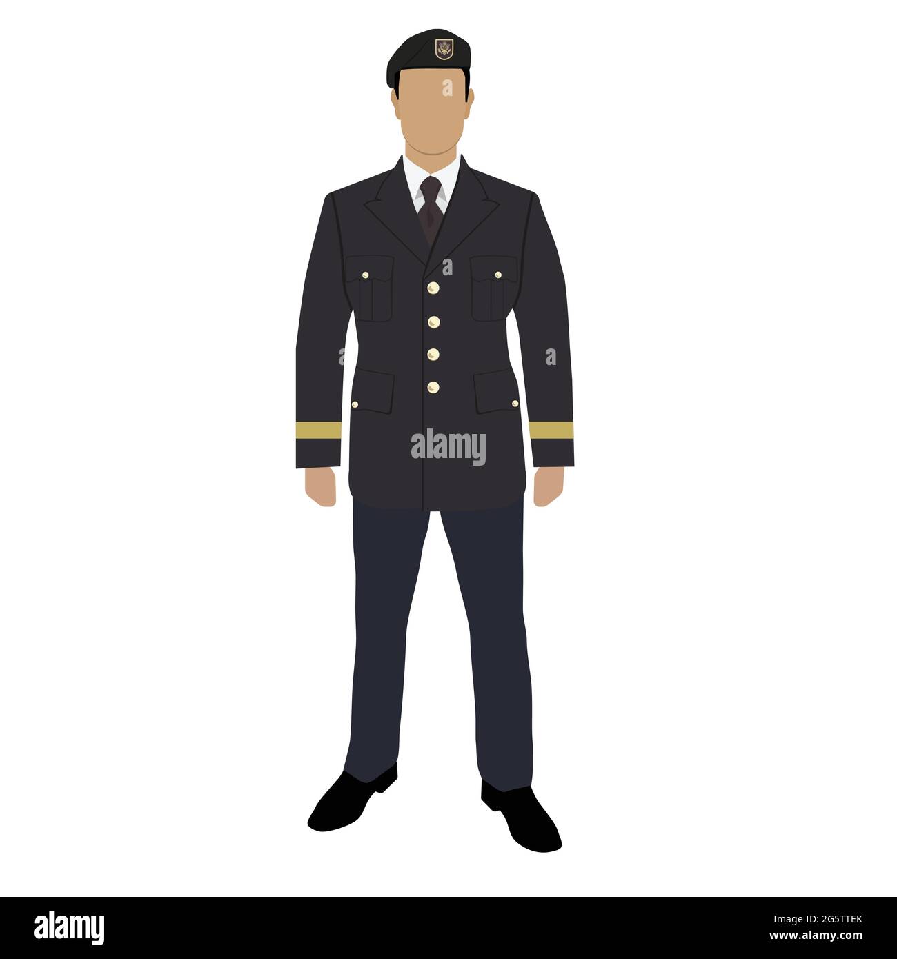 Militär Soldat Mann in Uniform. Vector Illustration. Parade uniform Stock Vektor
