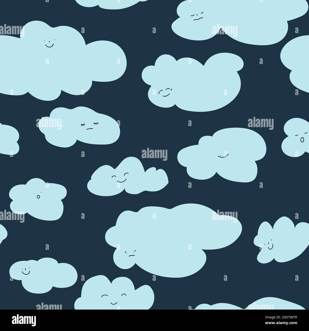 Wolkenfigur mit einem nahtlosen Muster im lächelnden Gesicht Stock Vektor